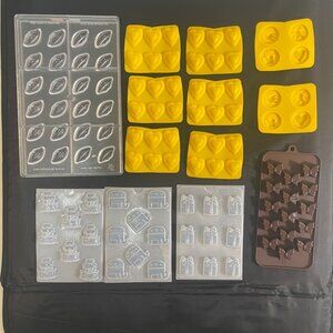 Holiday Candy & Chocolate Molds -42 molds in plastic, silicon & acrylic